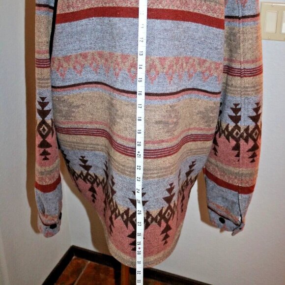 Women's Aztec Print Shacket Jacket XXL  Multicolor Casual Western Casual - Picture 12 of 16